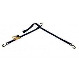 CARGO BUCKLE Tri-down Strap 1 Ratchet 3 Hooks Black