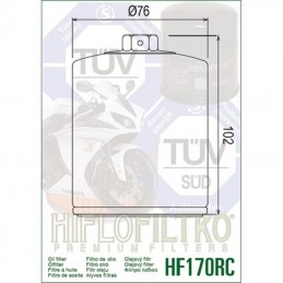 HIFLOFILTRO Performance Oil Filter Chrome - HF170CRC