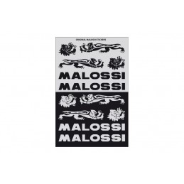 MALOSSI Sticker Sheets Black/Silver x3