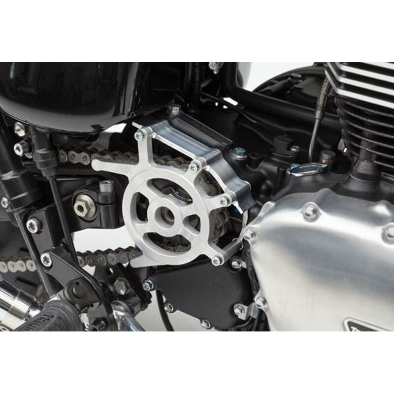 LSL Clubman Black Front Sprocket Guard Triumph Thruxton