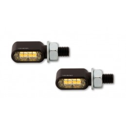 HIGHSIDER CNC 2in1 LED Indicator/Position Light Little Bronx, Black, Tinted, E-Approved, (Pair)