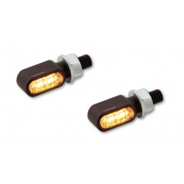 HIGHSIDER CNC 2in1 LED Indicator/Position Light Little Bronx, Black, Tinted, E-Approved, (Pair)