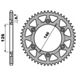 PBR Standard C45 Steel Rear Sprocket 808 - 520