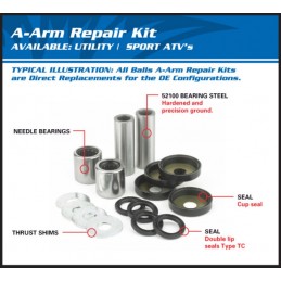 ALL BALLS Lower/Upper A-Arm Reconditioning Kit Suzuki/Arctic Cat