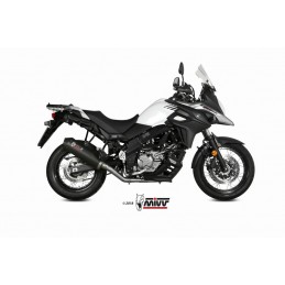 MIVV Oval Full Exhaust SystemCarbon/Carbon End Cap - Suzuki DL650 V-Strom