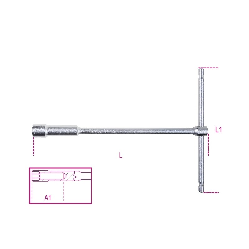 BETA Deep 6 points T-Handle Socket Wrenches - 14mm