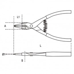 BETA External Circlip Pliers Straight Pattern Size 175