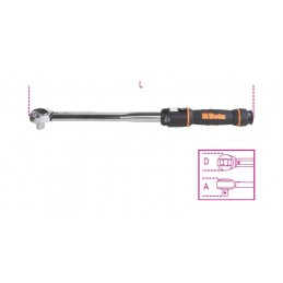 BETA Click-type Torque Wrenches 5-25Nm 1/4'' with reversible Ratchet for right-hand tightening/Torque accuracy ± 3%/2 pieces