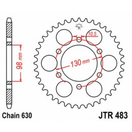JT SPROCKETS Steel Standard Rear Sprocket 483 - 630