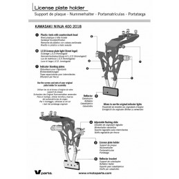 V PARTS License Plate Holder Black Kawasaki Ninja 400
