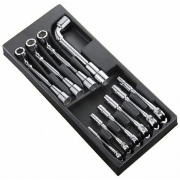 EXPERT 10 Angled Socket Wrenches Tools Module - Plastic Tray