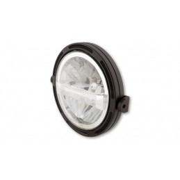 HIGHSIDER 7" LED Main Headlight Frame-R1 Type4, Black, Lateral Mounting