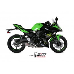 MIVV Oval Full Exhaust System Titanium/Carbon End Cap - Kawasaki Z650