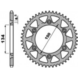 PBR Standard C45 Steel Rear Sprocket 489 - 520