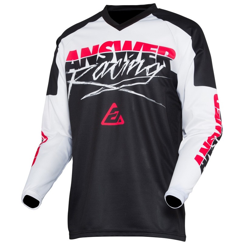 ANSWER Syncron Pro Glow Youth Jersey White/Black/Pink Size YL