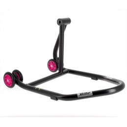 BIHR Home Track Right Single Arm Paddock Stand Matt Black Pink Wheels