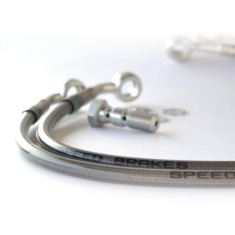 SPEEDBRAKES Aviation Brake Hose Carbon/Blue Banjo