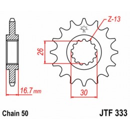 JT SPROCKETS Steel Standard Front Sprocket 333 - 630