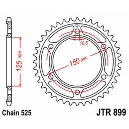 JT SPROCKETS Steel Standard Rear Sprocket 899 - 525