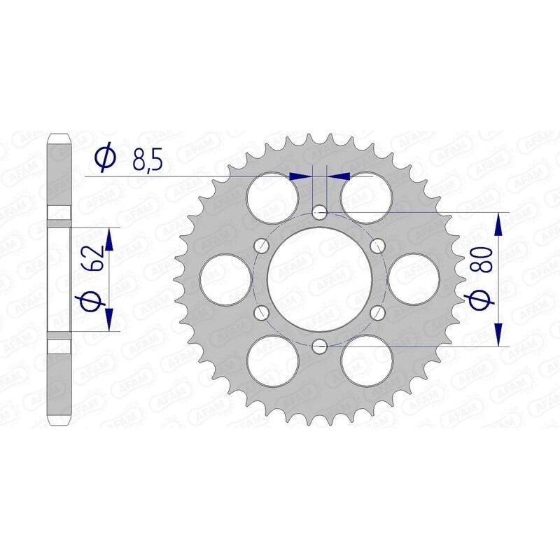 AFAM Aluminium Ultra-Light Hard Anodized Rear Sprocket 13208 - 428