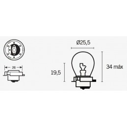 TECNIUM SB25 Light Bulbs 12V 15W - x10