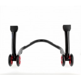 BIHR Home Track Rear Paddock Stand with "L" Adapters Matt Black Red Wheels